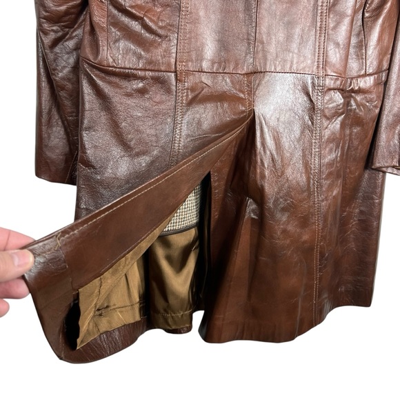 VINTAGE CABRETTA GRAIS Angel Skin 40 Men's Smooth Brown Leather Blazer Coat - Picture 9 of 10